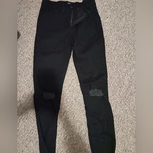 Express Distressed High rise Black skinny jeans